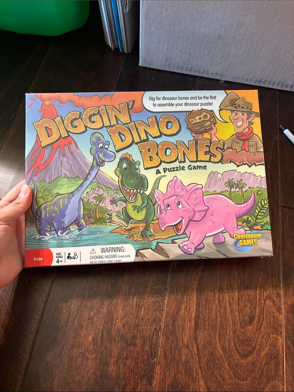 Diggin' Dino Bones Puzzle Game - Pink/Green/Blue Dinosaurs